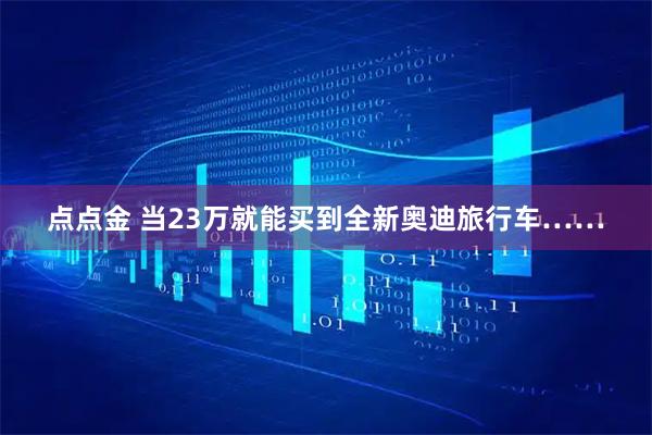 点点金 当23万就能买到全新奥迪旅行车……