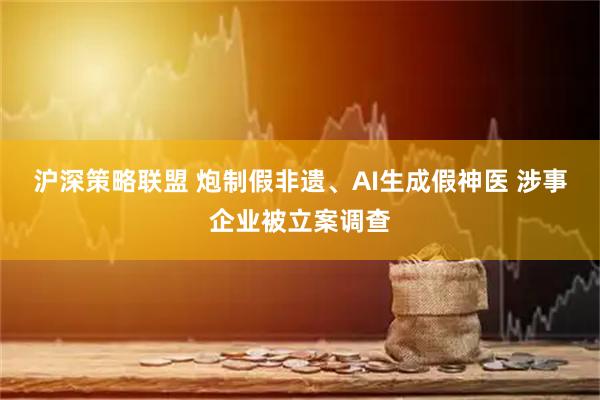 沪深策略联盟 炮制假非遗、AI生成假神医 涉事企业被立案调查
