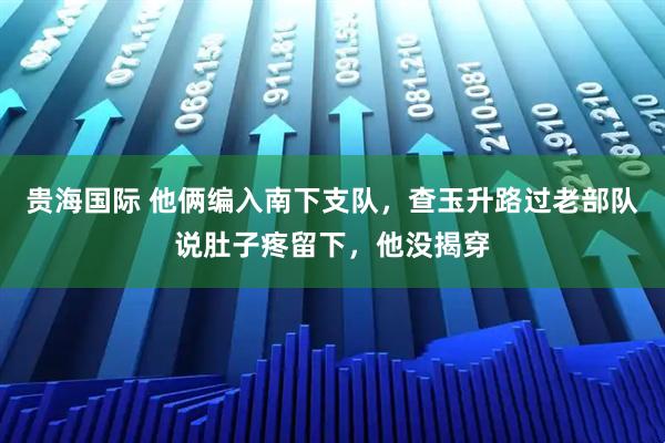 贵海国际 他俩编入南下支队，查玉升路过老部队说肚子疼留下，他没揭穿